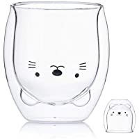 BigNoseDeer Taza de café Aislamiento de Doble Pared Vaso de Vasos Animal Lindo Té Leche Tazas Regalo Original para…